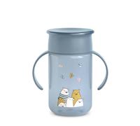 Suavinex, Learning Cup with Drip Disc, Baby Cup, Magic Cup, 360° Leak-Proof Rim, with Handles, with Hygienic Lid, Child Cup + 12 Months, 340 ml, Bears Blue