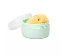 Suavinex, Newborn Baby Sponge, 100% Natural Sponge for Baby, Suitable for Sensitive Skin, Marine Sponge, Very Soft and Absorbent Bath Sponge, with Basket Case for Storing, Yellow