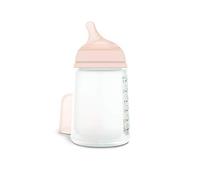 Suavinex, Zero Zero Anti-Colic Bottle with Medium Flow Teat (M), +3 Months, Ideal for Mixed Breastfeeding, Breast Imitating Teat 270 ml