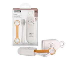 Suavinex On The Go 3157843 Travel Feeding Set with Spoon/Spoon Box/Bib Container