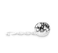 SUAVINEX Pacifier Clip for Babies + 0 Months, Jewellery Brooch Metallic Effect Silver, Grey