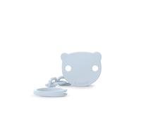 Suavinex, Pacifier Clip for Baby, Pacifier Clip with Clip, Bear Shaped Plate for Babies 0 Months, Suitable for Newborns, Wild&Free Blue