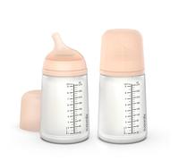 Suavinex, Pack of 2 Zero Zero Anti-Colic Bottles 270 ml with Medium Flow Teat (M) in Silicone, Babies + 3 Months, Breast Milk, Powder and Liquids Medium Density, Suitable for Breastfeeding, Fair