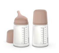 Suavinex, Pack of 2 Zero Zero Anti-Colic Bottles 270 ml with Medium Flow Teat (M) Silicone, Infants + 3 Months, Breast Milk, Powder and Liquids Medium Density, Suitable for Breastfeeding, Medium