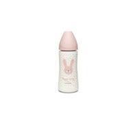 Suavinex Round Feeding Bottle with Fast Flow Rabbit 360 ml Pink