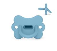 Suavinex Silicone pacifier, for 6/18 months babies, physiological SX Pro absorbent, soft and flexible, ideal for sleeping, respect oral development, butterfly, infinity blue