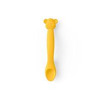 Suavinex Silicone Spoon for Babies, +4 Months, Flexible Spoon with Long Handle, Soft Spoon for Sensitive Gums, Dishwasher-Safe, Monkey, Yellow
