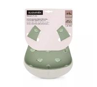 Suavinex Soft Silicone Bib 2 Units. Green Gray