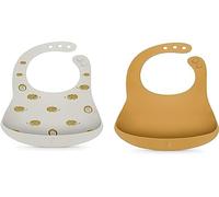 SUAVINEX, Waterproof and Flexible Silicone Roll-Up Bib with Adjustable Neck and Crumb Catcher Pocket, Easy to Clean, Dishwasher Safe, +4 Months