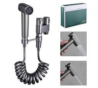 suaywo Toilet Bidet Spray Kit by Double Valve, Handheld Bidet Sprayer Set 3M Hose Wall Mount Toilet Water Spray Jet for Women, Baby Diapers & Pets (Gun Grey)