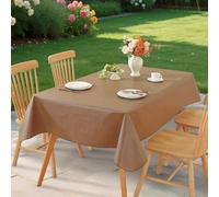 Subakvo Rectangle Vinyl Tablecloth with Flannel Backing, Waterproof Picnic Table Cover, Wipeable Plastic Table Cloth Rectangle Tables for Dining, Camping, Indoor and Outdoor (Dark Coffee, 60″ x 120″)