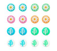 SUBANG 16 Pieces Joystick Caps for Switch & Lite,Leaf and Chrysanthemum Design Thumb Grip Caps Silicone Analog Cover for Joy-Con Accessories
