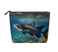 Subaquatic Catfish Print Fake Hemp Makeup Bag,Makeup Bag,Travel Bag Pouch,Toiletry Bag with Zipper