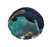 Subaquatic Catfish Print Soft Shower Cap for Women Men Reusable hat Lightweight hat and Bath Hair Cap