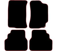 Subaru Impreza Classic 1993 to 2000 4 Piece Set Car Mats UK-Made Tailored Fit Carpet Floor Mats Full Coverage Compatible Accessory Red Trim