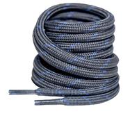 SUBAUM 2 PAIRES Round Strong Work Boot Laces,Heavy Duty Shoe Laces for Puma Safety,Walking,Hiking Boots,4.5 mm Thick Replacement Boot Shoelaces (Dark Grey/blue-140cm)