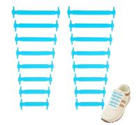 SUBAUM 2 PAIRS Elastic No Tie Laces for Trainers,Flat Lazy Silicone Blue Shoelaces for Adults and Kids,Tieless Stretch Rubber Shoe Laces for Sneakers Sport Running Boots,Blue