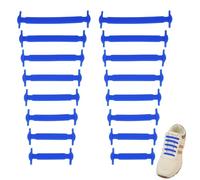 SUBAUM 2 PAIRS Elastic No Tie Laces for Trainers,Flat Lazy Silicone Shoelaces for Adults and Kids,Tieless Stretch Rubber Shoe Laces for Sneakers Sport Running Boots,Royal Blue