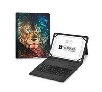 Subblim Case for 11 inch Tablet with Bluetooth Keyboard, Spanish Keyboard, Elastic Band Closure, Charging Port, Ultra Slim, Keytab Pro Trendy Leon