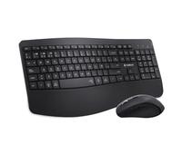 SUBBLIM Wireless Keyboard and Mouse Combo, Dual Bluetooth 5.3 and USB Connection, Ergonomic Design, Rechargeable Battery, Black