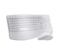 SUBBLIM Wireless Keyboard and Mouse Combo, Dual Connection Bluetooth 5.3 and USB, Ergonomic Design, Rechargeable Battery, White