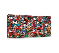 SUBBLIM XL Graffiti Computer Mouse Pad, with Non-Slip Rubber Base, for Wired or
