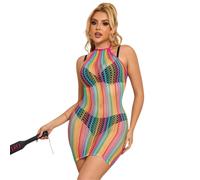 Subblime 952341 - Halter, Rainbow Mesh Dress - Sizes S-L