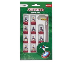 Subbuteo Team Set Blue Black Red White Stripe Kit England Players Table Football