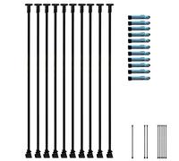 SUBBYE 1 2 5 10 Pack Baluster Spindles for Deckorators Staircase Indoor Attic Villa Balcony, Iron Black Stair Railing 100cm/110cm/120cm/130cm/140cm/150cm Tall, Can Be Cut