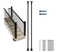 SUBBYE 1 2 5 10 Pack Baluster Spindles for Deckorators Staircase Indoor Attic Villa Balcony, Iron Black Stair Railing 100cm/110cm/120cm/130cm/140cm/150cm Tall, Can Be Cut