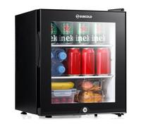 Subcold Aire30-G 30L LED Mini Fridge | Table Top Refrigerator | Quiet Frost Free Fridge for Bedrooms & Hotels | Lockable with Glass Door & Interior LED Light (Black)