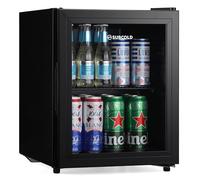 Subcold Cave35 Glass Door Mini Fridge, 32L Net, 36 Cans, Beer Fridge, Black | Holds 36 Cans, Small Table Top Drinks Cooler for Bedroom, Desk or Gaming Room, Compressor, 3-15°C, LED Light