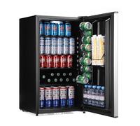 Subcold Cave90 LED Undercounter Stainless Steel Solid Door Drinks Fridge | Versatile Wine and Beer Freestanding Fridge with Reversible Door and Can Dispenser for Home, Office or Man cave | 89 Cans