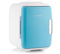 Subcold Classic4 Mini Fridge - Cooler & Warmer | 4 Litre/6 Cans | AC+USB | Portable Small Fridge for Skincare, Bedroom, Dorm, Car, Travel (White/Blue)