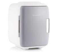 Subcold Classic4 Mini Fridge - Cooler & Warmer | 4 Litre/6 Cans | AC+USB | Portable Small Fridge for Skincare, Bedroom, Dorm, Car, Caravan (White/Grey)