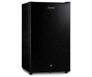 Subcold Eco100 LED Under-Counter Black Fridge | Freestanding Refrigerator | Solid Door with Chiller Box | LED Light + Lock & Key | Energy Efficient (95L, Black)