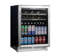 Subcold Integra60 Built-In 2in1 Beer & Wine Fridge - Integrated Undercounter Beverage & Wine Cooler, 3-18°C Compressor Cooling, LED Light, Quiet Operation, Frost-Free Ventilation - Stainless Steel
