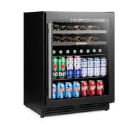 Subcold Integra60 Built-In 2in1 Beer & Wine Fridge - Integrated Undercounter Beverage & Wine Cooler, 3-18°C Compressor Cooling, LED Light, Quiet Operation, Frost-Free Ventilation - Black