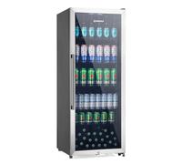 Subcold MAXI250LED Upright Drinks Fridge with Stainless Steel Glass Door | 237L Can Cooler | Lockable Beer Fridge Ideal for Home Bars, Kitchens, and Entertaining Spaces (Stainless Steel)