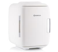 Subcold Classic4 Mini Fridge - Cooler & Warmer | 4 Litre/6 Cans | AC+USB | Portable Small Fridge for Skincare, Bedroom, Dorm, Car, Travel (White/Blue)