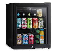 Subcold Super50 LED - Mini Fridge Black | 50L Beer, Wine & Drinks Fridge | LED Light + Lock & Key | Energy Efficient (Black)