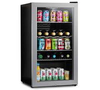 Subcold Super85 LED - Under-Counter Fridge | 85L Beer, Wine & Drinks Fridge | LED Light + Lock and Key | Energy Efficient (Silver, 85L)