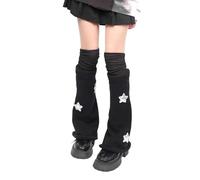 Subcultures Star Knitted Flared Long Leg Warmers For Women Boot Covers With Thigh High Over Knee Socks Set Streetwear Punk Girls Leg Covers
