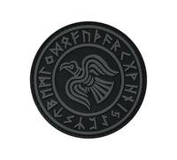 Subdued Rare Norse Viking Raven Runes Odin God of War ACU Morale PVC Rubber 3D Touch Fastener Patch