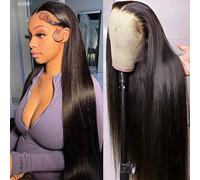 Subella HD Lace Front Wigs Human Hair Pre Plucked Straight 220% Density 13x5 HD Lace Frontal Wig With Baby Hair 12A Transparent Human Lace Wigs For Black Women (26inch)