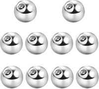 SuBeriYi 10pcs Piercing Balls 16G 5mm Stainless Steel Silver Replacement Balls Industrial Piercing Jewellery for Surgical Steel Belly Button Bars Tongue Piercing Lip Staples