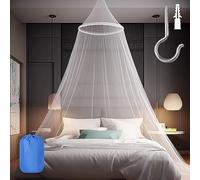 Sublaga Mosquito Net for Bed, Large White Bed Canopy for Girls, Hanging Bed Net, Easy Installation Ideal for Bedroom Decorative, Travel with Storage Bag (Lace Flower)