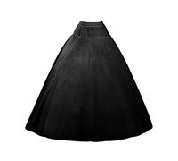 SuBleer A-line Hoopless Petticoat Crinoline 4 layers Underskirt Slips for Wedding Dress Plus Size, Black-xl, One Size/3XL