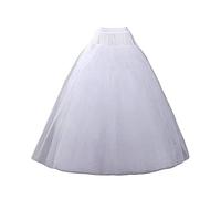 SuBleer A-line Hoopless Petticoat Crinoline 4 layers Underskirt Slips for Wedding Dress Plus Size, White-xl, One Size/3XL