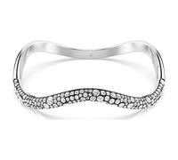 Sublima bangle, Round cut, White, Rhodium plated